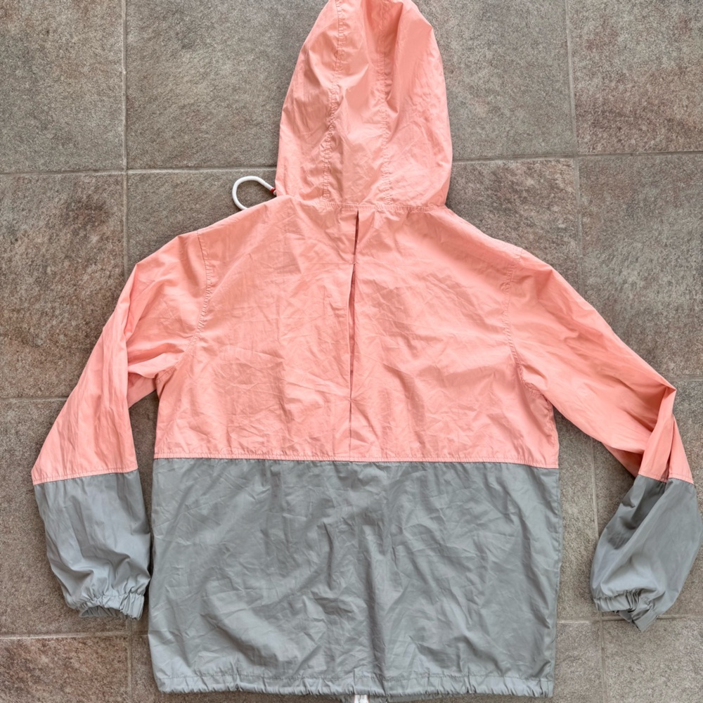 Meaveor Peach and Gray Colorblock Light Weight Rain Windbreaker Jacket Size M - Picture 7 of 8